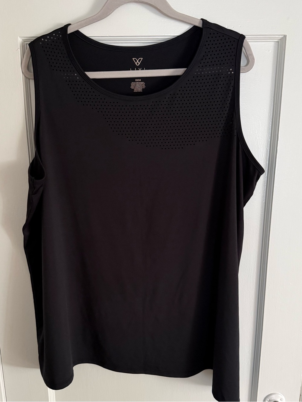 Livi Active Black Perforated Performance Tank Top